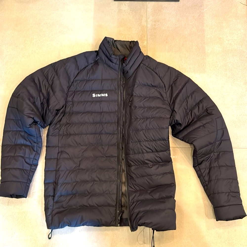 Simms puffer fishing jacket